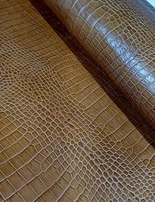 Tan Croc Print Calf Sides