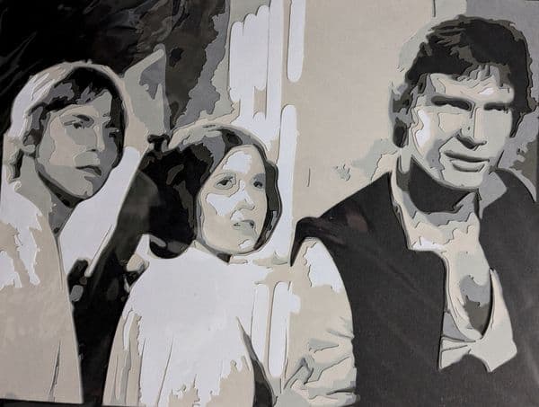 Princess Leia, Luke and Han Solo