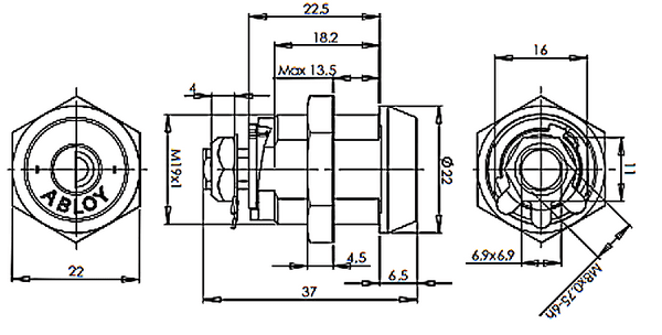 Abloy CL100 cam locks - 37mm Key Retaining  £25.80