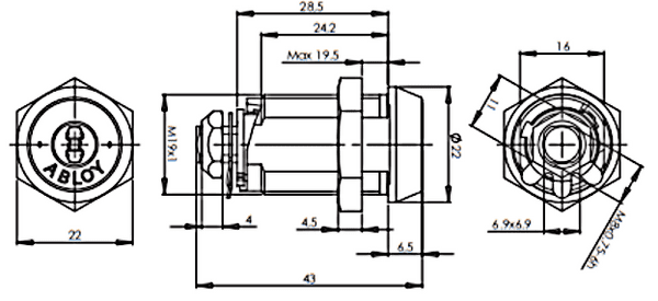 Abloy CL103 cam locks 43mm  £29.00
