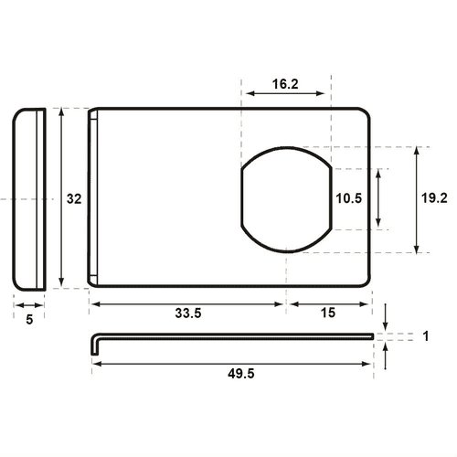Abloy GL1 Glass Fitting Plate