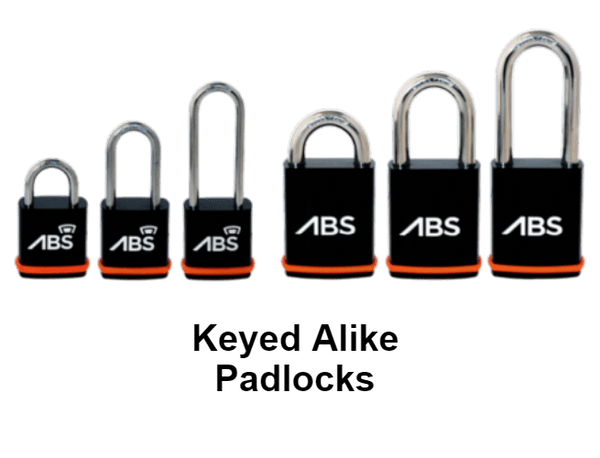 ABS Padlocks - keyed Alike New Set