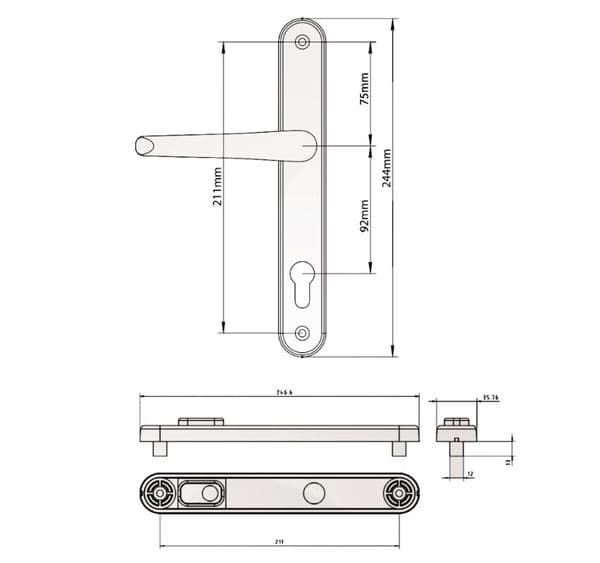 Dynamic TS007 2 Star Security Handles - 211mm  Centres £27.90