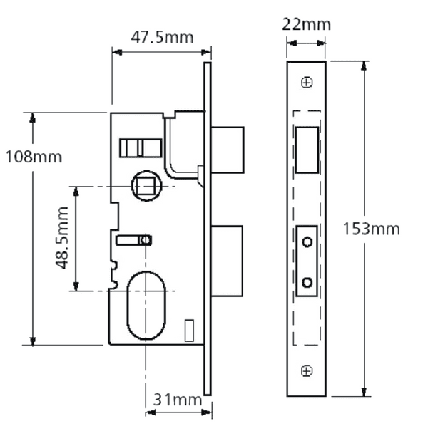 Union 2214 Oval Cylinder Mortice Sashlocks £65.80