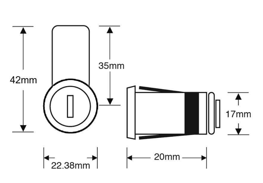ASEC SNAP FIT Camlock A Manovella Per Adattarsi Agli Armadietti Garron - Foto 4