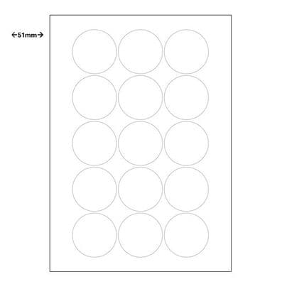 15 labels per sheet - 3 across / 5 down A4 Labels