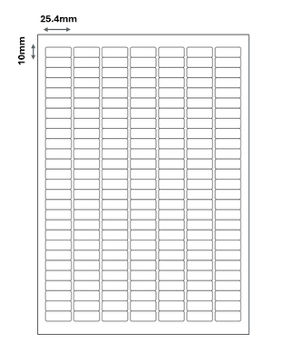 189 labels per sheet - 7 across / 27 down A4 Labels