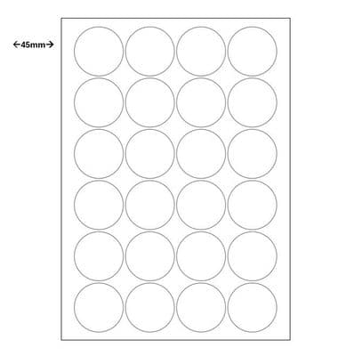 24 labels per sheet - 4 across / 6 down A4 Labels