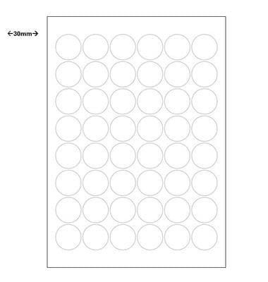 48 labels per sheet - 6 across / 8 down A4 Labels