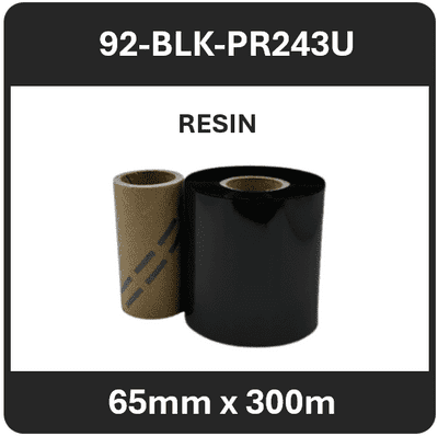 92-BLK-PR243U 65mm x 300m Ribbon for Kroy Printer