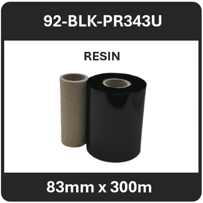 92-BLK-PR343U 83mm x 300m Ribbon for Kroy Printer
