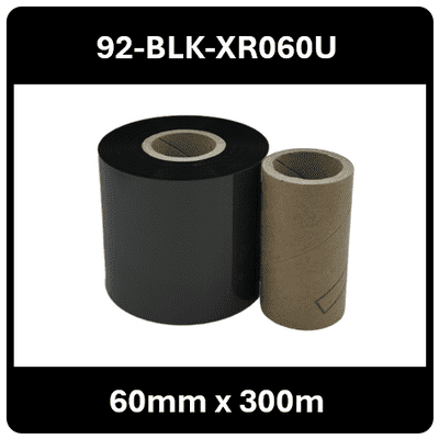 92-BLK-XR060U 60mm x 300m Textile Printing Labels