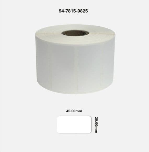 94-7815-0825 45.00mm x 20.00mm Matt White Polyester Labels
