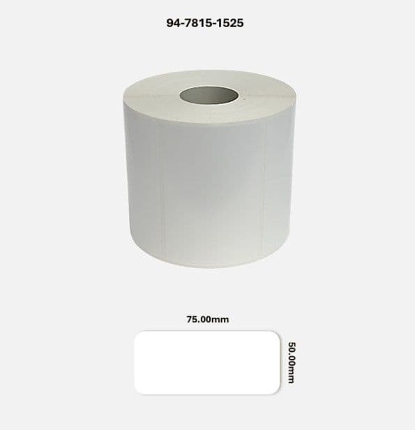 94-7815-1525 75 00mm x 50 00mm Matt White Polyester Labels