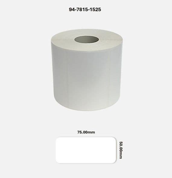 94-7815-1525 75.00mm x 50.00mm Matt White Polyester Labels