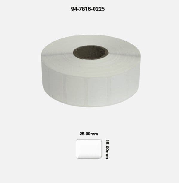 94-7816-0225 25 00mm x 15 00mm Gloss White Polyester Labels