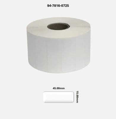 94-7816-0725 45.00mm x 15.00mm Gloss White Polyester Labels