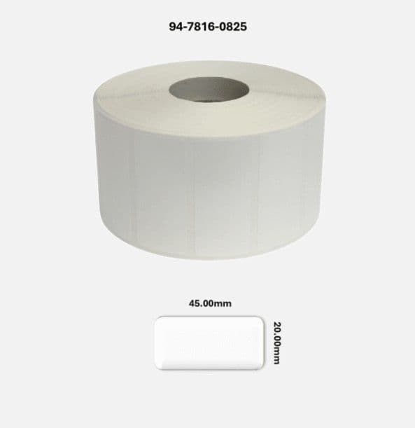 94-7816-0825 45 00mm x 20 00mm Gloss White Polyester Labels