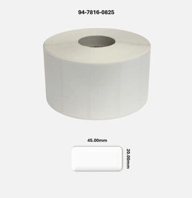 94-7816-0825 45.00mm x 20.00mm Gloss White Polyester Labels