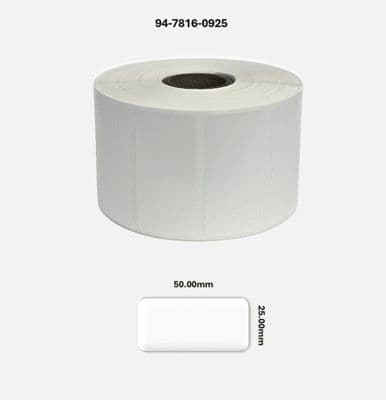 94-7816-0925 50.00mm x 25.00mm Gloss White Polyester Labels