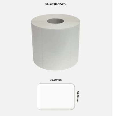 94-7816-1525 75.00mm x 50.00mm Gloss White Polyester Labels