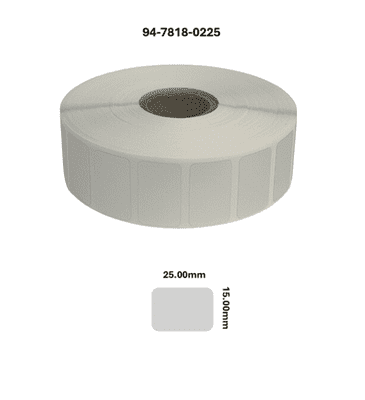 94-7818-0225 25.00mm x 15.00mm Matt Silver Polyester Labels