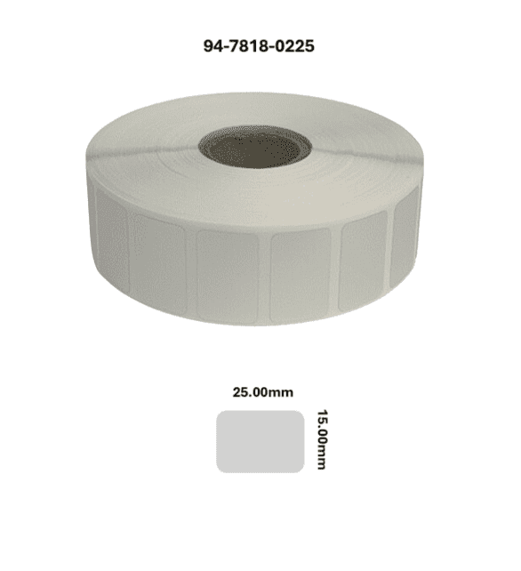 94-7818-0225 25 00mm x 15 00mm Matt Silver Polyester Labels