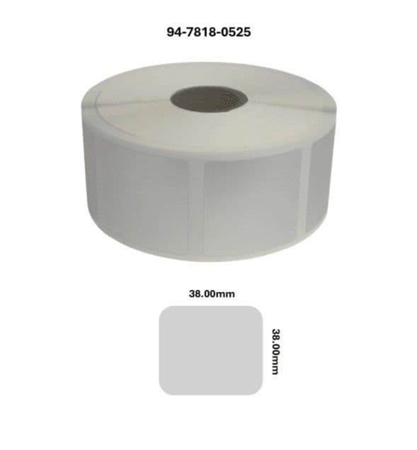 94-7818-0525 38 00mm x 38 00mm Matt Silver Polyester Labels