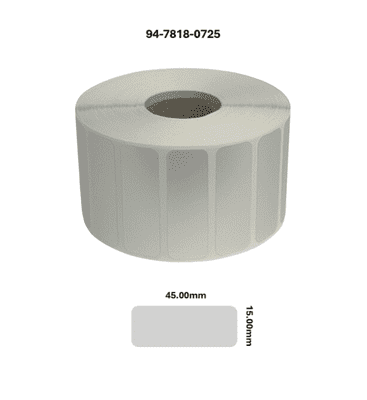 94-7818-0725 45.00mm x 15.00mm Matt Silver Polyester Labels