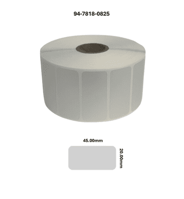 94-7818-0825 45.00mm x 20.00mm Matt Silver Polyester Labels