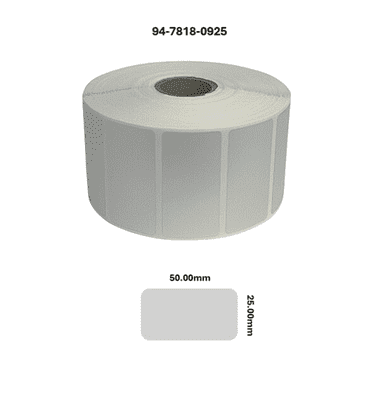94-7818-0925 50.00mm x 25.00mm Matt Silver Polyester Labels