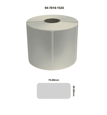 94-7818-1525 75.00mm x 50.00mm Matt Silver Polyester Labels