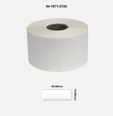 94-7871-0725 45.00mm x 15.00mm Gloss White Polyester Labels