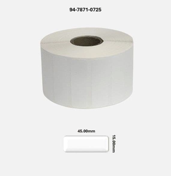 94-7871-0725 45.00mm x 15.00mm Gloss White Polyester Labels