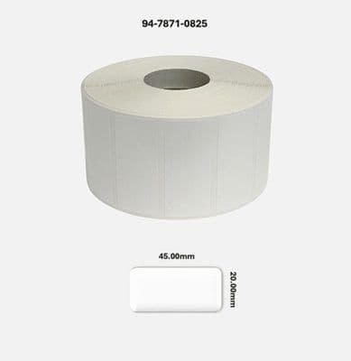 94-7871-0825 45.00mm x 20.00mm Gloss White Polyester Labels