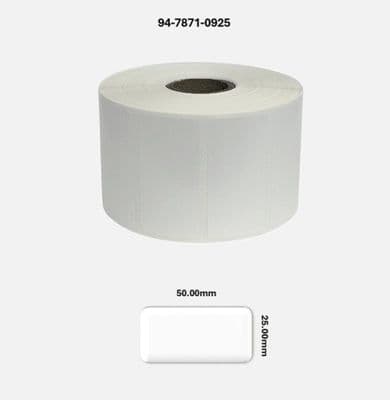 94-7871-0925 50.00mm x 25.00mm Gloss White Polyester Labels