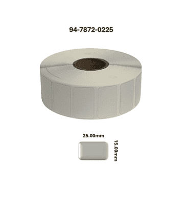 94-7872-0225 25.00mm x 15.00mm Satin Silver Polyester Labels