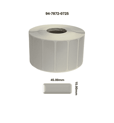 94-7872-0725 45.00mm x 15.00mm Satin Silver Polyester Labels