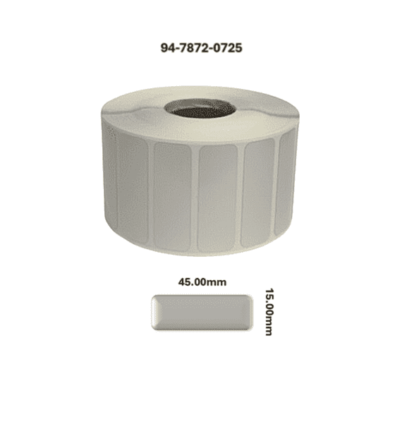 94-7872-0725 45.00mm x 15.00mm Satin Silver Polyester Labels