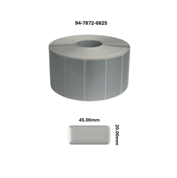 94-7872-0825 45.00mm x 20.00mm Satin Silver Polyester Labels