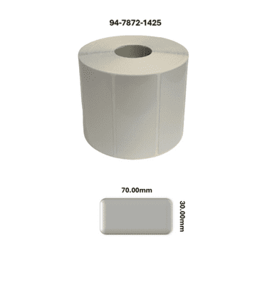 94-7872-1425 70.00mm x 30.00mm Satin Silver Polyester Labels