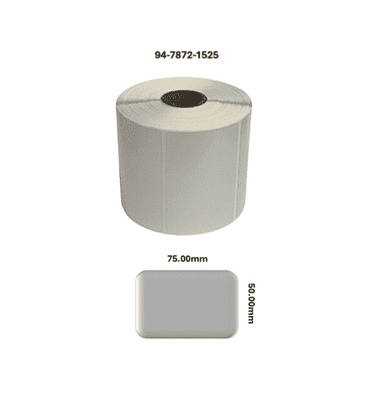 94-7872-1525 75.00mm x 50.00mm Satin Silver Polyester Labels