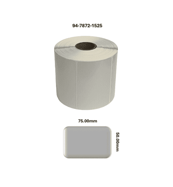 94-7872-1525 75.00mm x 50.00mm Satin Silver Polyester Labels