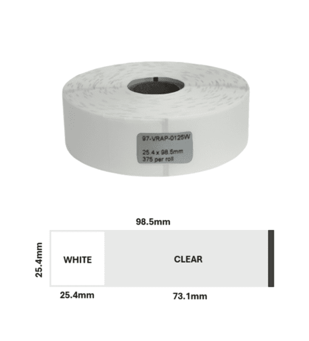 Wire Wrapped Ripp Rapp 97-VRAP-0125W 25 4 x 98 5mm 375 per roll Wire Wrap