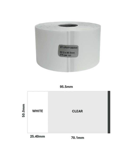 97-VRAP-0925W 50.0 x 95.5mm (375 per roll) Wire Wrap