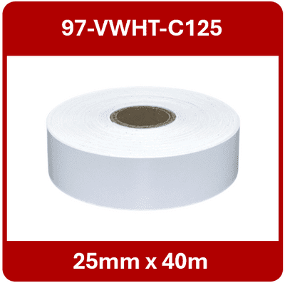 97-VWHT-C125 25mm x 40m Continuous Vinyl Roll