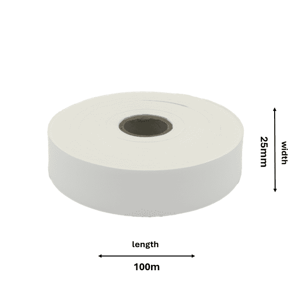 STFR-02510025 25mm x 100m on 1 inch core Flame Retardant Labels