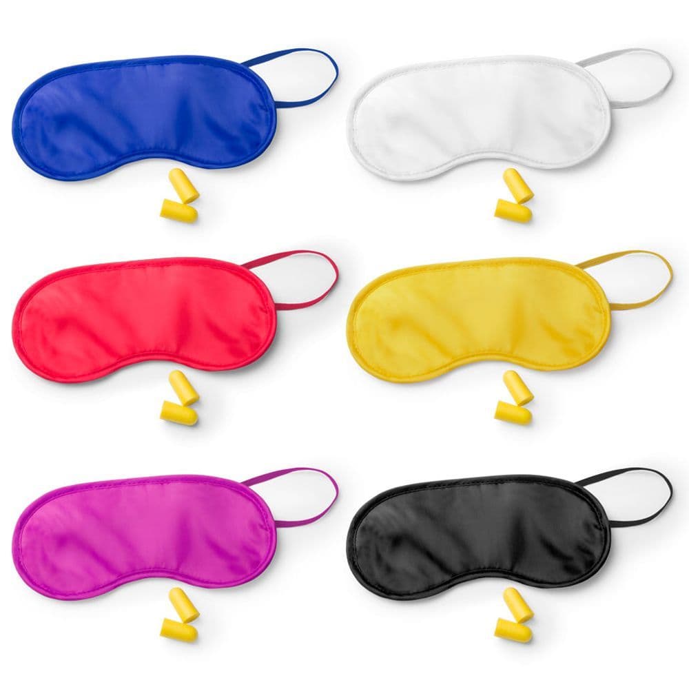 Sleep Eye Mask with Ear Plugs Elasticated Travel Blindfold