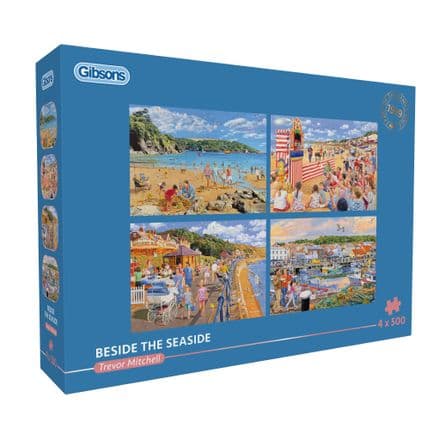 * New Beside The Seaside Gibsons 4x500 Piece Jigsaw Puzzles