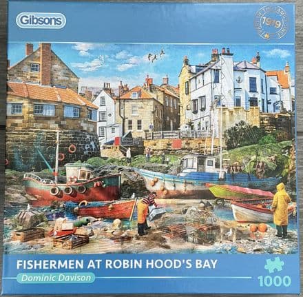 * NEW Fisherman At Robin Hoods Bay Gibsons 1000 Piece Jigsaw Puzzle